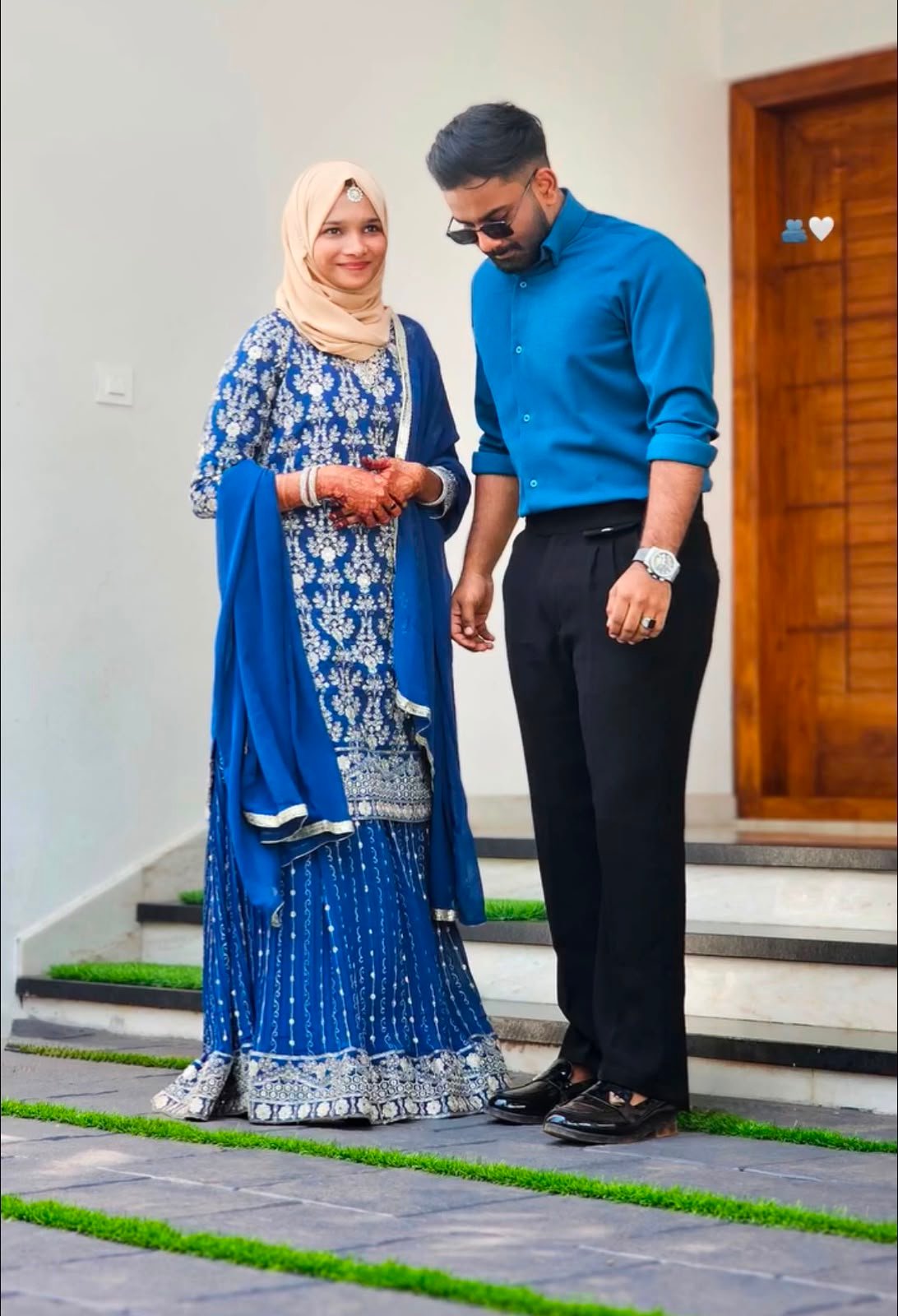 Shabeer Fayas and Hiba wedding portrait