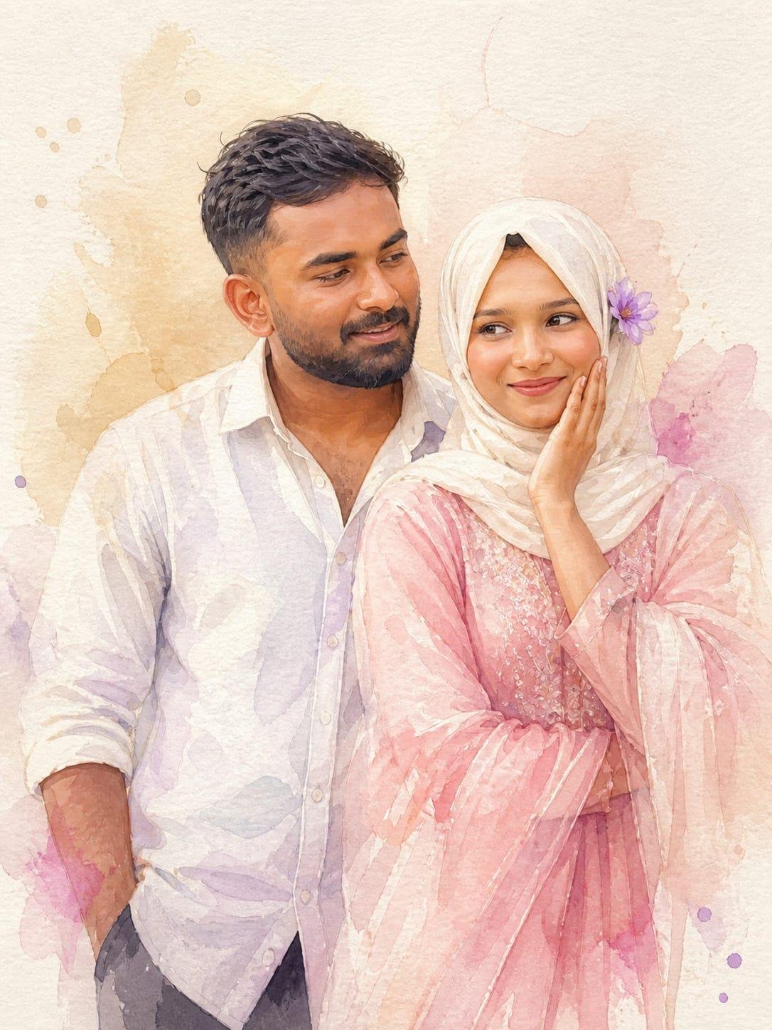 Shabeer Fayas and Hiba at the start of their journey